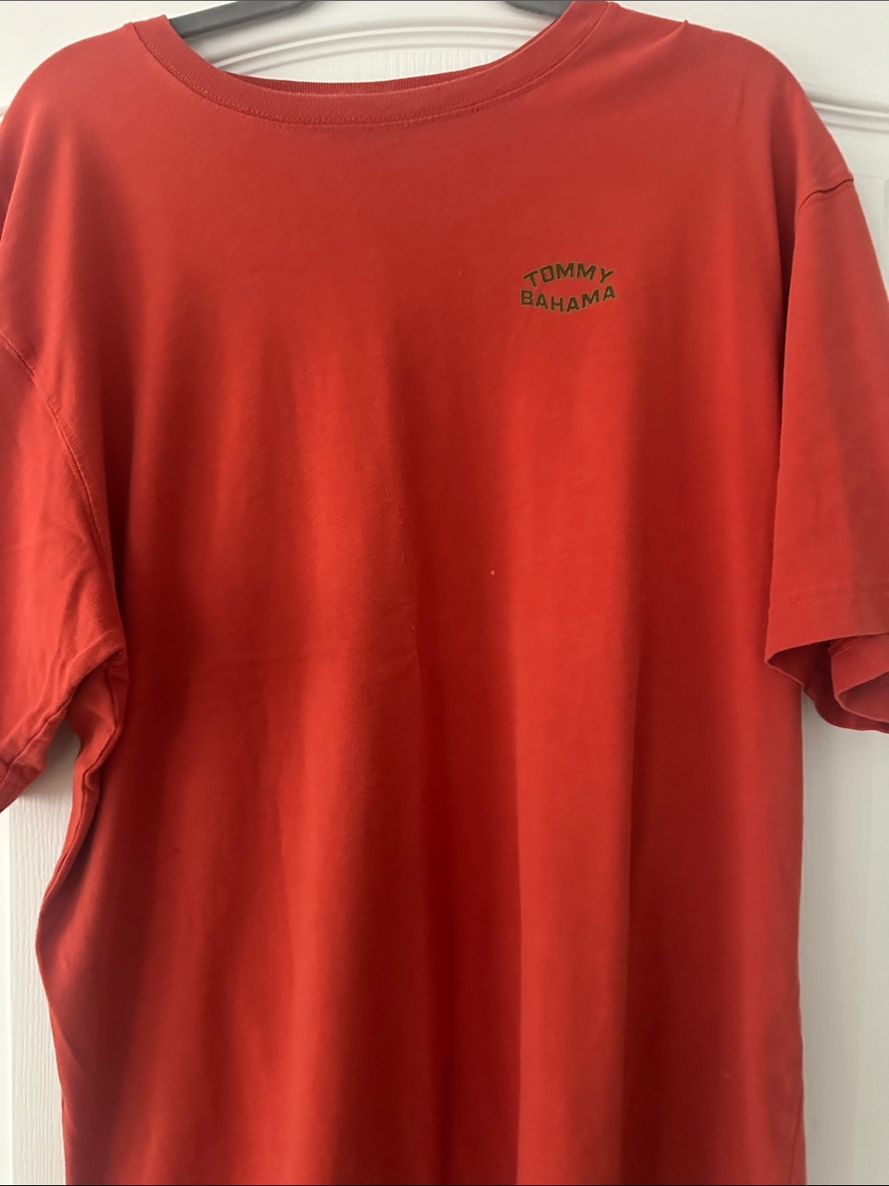 Tommy Bahama Coral-Red Short Sleeve Tee with Chest Logo